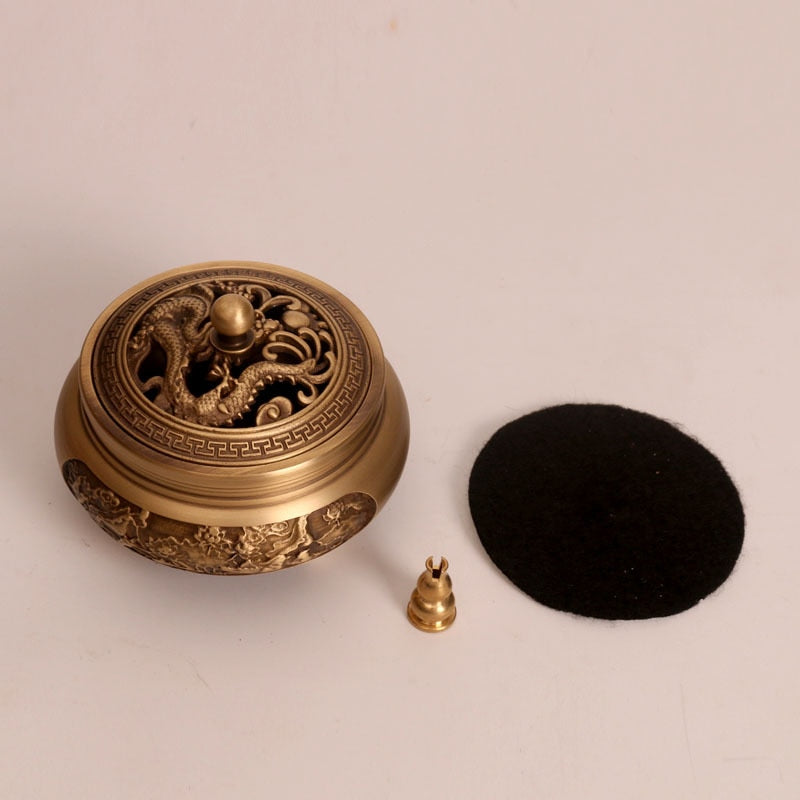 Pure Copper Aromatherapy Incense Burner Exquisite Antique Decorative Custom Crafted Pattern High Quality Durable Design