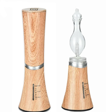 Glass and Wood Tall Sleek Essential Oil Cold Spray Diffuser with Light and Wood cover