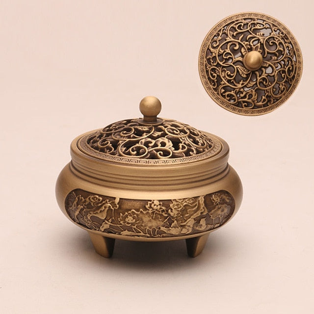 Pure Copper Aromatherapy Incense Burner Exquisite Antique Decorative Custom Crafted Pattern High Quality Durable Design