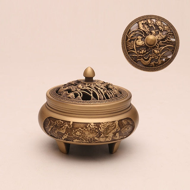 Pure Copper Aromatherapy Incense Burner Exquisite Antique Decorative Custom Crafted Pattern High Quality Durable Design