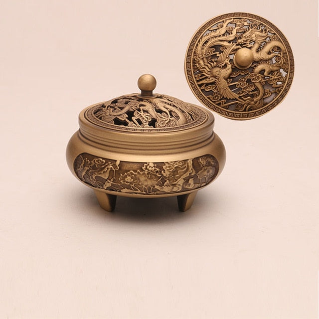 Pure Copper Aromatherapy Incense Burner Exquisite Antique Decorative Custom Crafted Pattern High Quality Durable Design