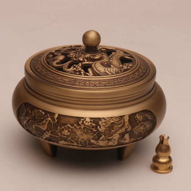 Pure Copper Aromatherapy Incense Burner Exquisite Antique Decorative Custom Crafted Pattern High Quality Durable Design