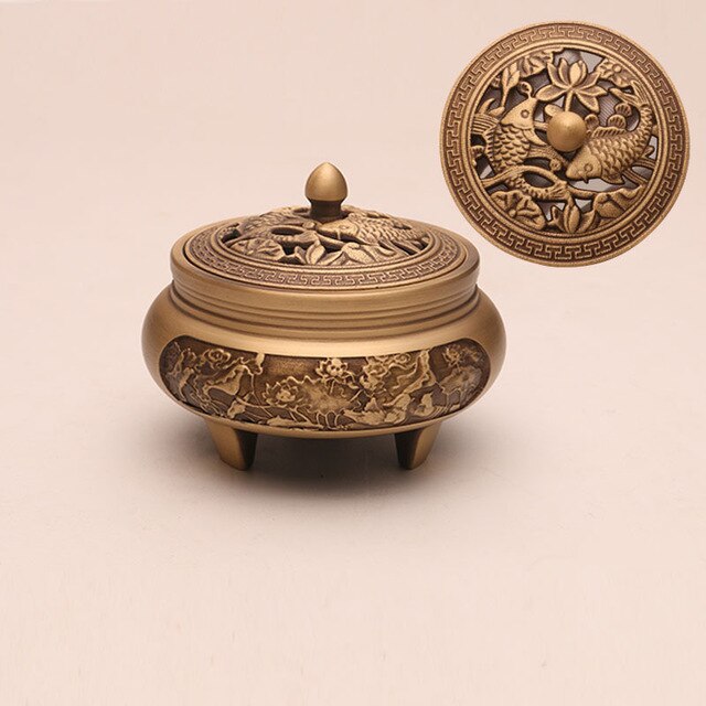 Pure Copper Aromatherapy Incense Burner Exquisite Antique Decorative Custom Crafted Pattern High Quality Durable Design