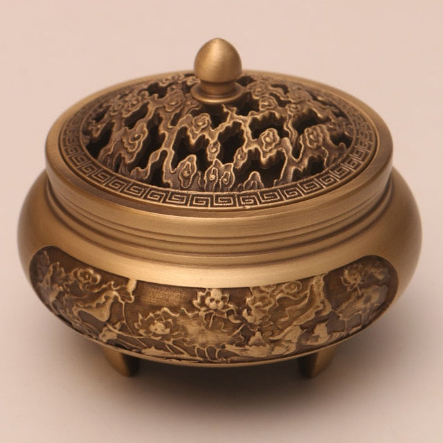 Pure Copper Aromatherapy Incense Burner Exquisite Antique Decorative Custom Crafted Pattern High Quality Durable Design