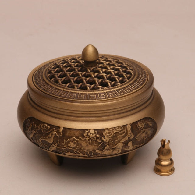 Pure Copper Aromatherapy Incense Burner Exquisite Antique Decorative Custom Crafted Pattern High Quality Durable Design