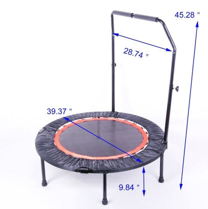 40 Inch Mini Exercise Trampoline For Adults Or Kids Indoor Fitness Rebounder Trampoline With Safety Pad Max. Load 300LBS