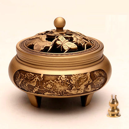Pure Copper Aromatherapy Incense Burner Exquisite Antique Decorative Custom Crafted Pattern High Quality Durable Design