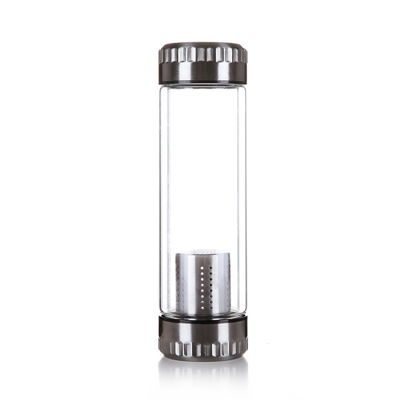 Stainless Steel and Glass Water Bottle or Tea  Coffee Fruit Bottle Infuser with Removable Stainless steel Infuser Filter Unit